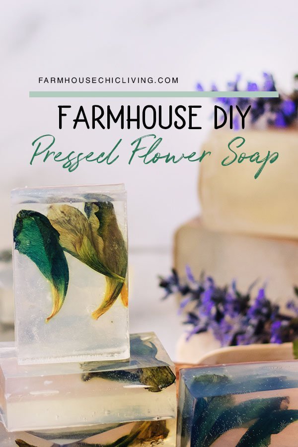 Learn how to fill clear soap bars with pressed flowers and foliage in the gorgeous DIY soap recipe! 