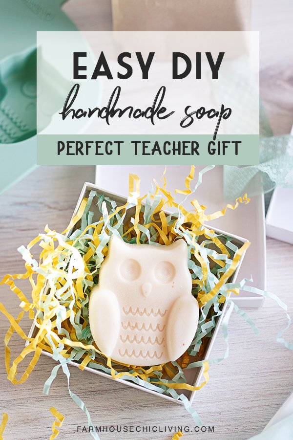 This is one of the most easy homemade soap recipes. It makes the perfect teacher gift ideas for the end of the school year, back to school, or any time in between! 