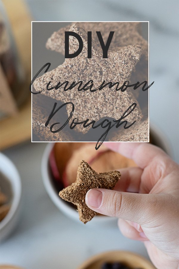 Don’t throw away the small edges around the cinnamon dough ornaments you cut out - make cinnamon dough stars for stove top potpourri instead! 